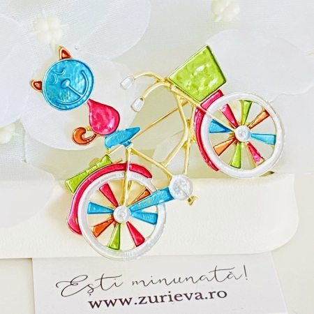 Brosa Pisica pe Bicicleta, Brose Dama, Brose Elegante [1]