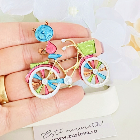 Brosa Pisica pe Bicicleta, Brose Dama, Brose Elegante [2]