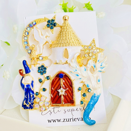 BIJUTERII - Brosa Castelul din Povesti, Brosa Statement Dama Femei