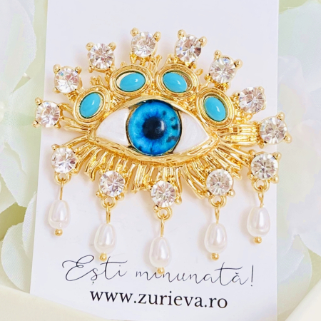 Brosa Ochi Albastru, Brosa Dama Femei [4]