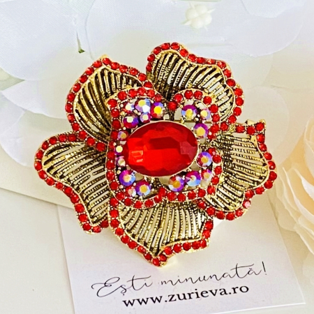 BROSE - Brosa Floare Rosie, Brose Dama, Brose Elegante