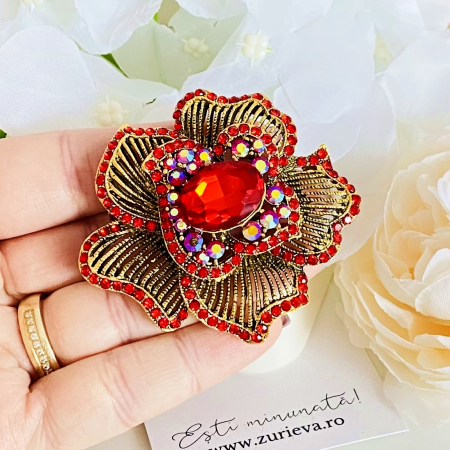 Brosa Floare Rosie, Brose Dama, Brose Elegante [2]