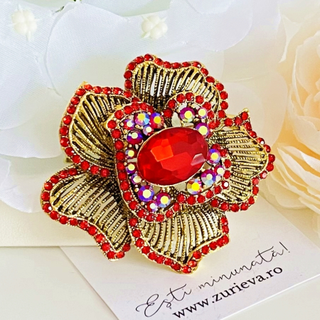 Brosa Floare Rosie, Brose Dama, Brose Elegante [3]