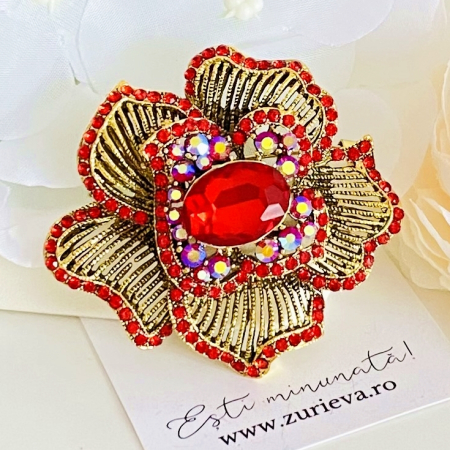 Brosa Floare Rosie, Brose Dama, Brose Elegante [4]