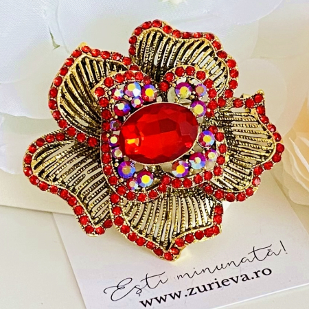 Brosa Floare Rosie, Brose Dama, Brose Elegante [1]