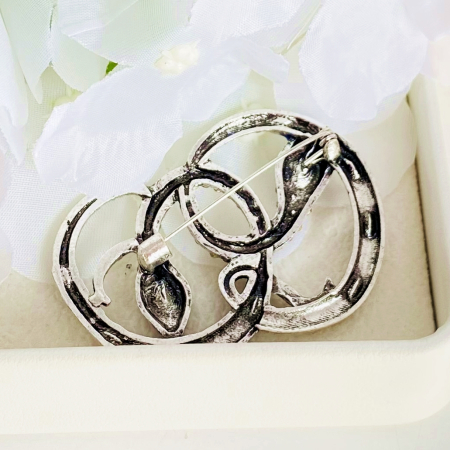 Brosa Serpi Cristale Albastre, Brosa Dama Femei [4]