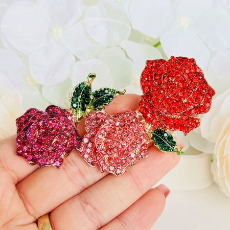 Brosa Trandafiri Roz, Rosii, Brose Dama, Brose Elegante [8]