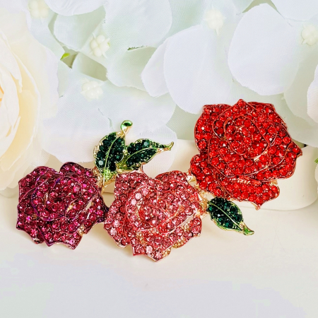 Brosa Trandafiri Roz, Rosii, Brose Dama, Brose Elegante [6]