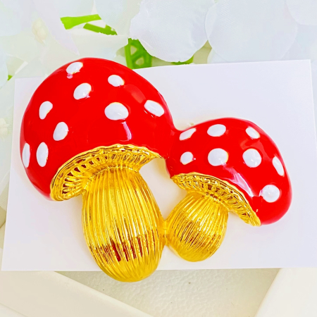 Brosa Ciupercute Rosii, Brosa Statement Dama Femei [1]