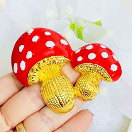 Brosa Ciupercute Rosii, Brosa Statement Dama Femei [2]