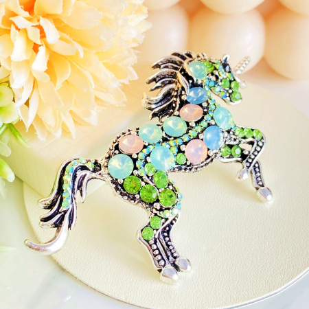 Brosa Unicorn Argintiu, Brosa Dama Femei [3]