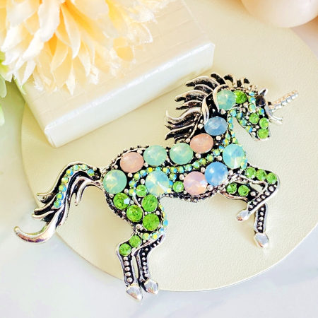 Brosa Unicorn Argintiu, Brosa Dama Femei [2]