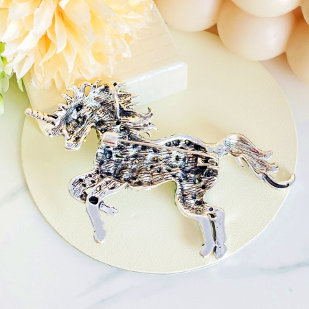 Brosa Unicorn Argintiu, Brosa Dama Femei [4]