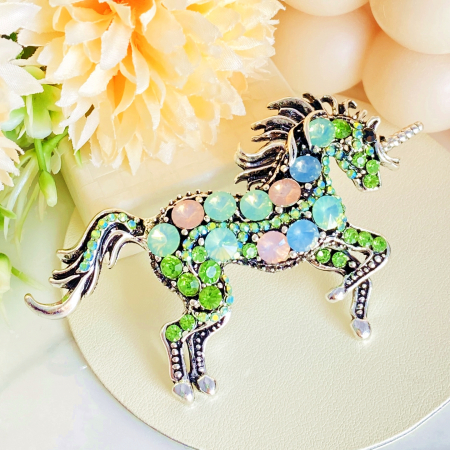 BROSE - Brosa Unicorn Argintiu, Brosa Dama Femei