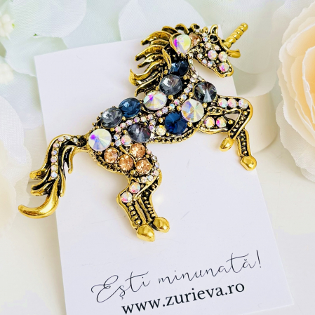 Brosa Unicorn Cristale, Brosa Dama Femei [5]
