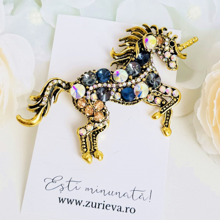 Brosa Unicorn Cristale, Brosa Dama Femei [7]