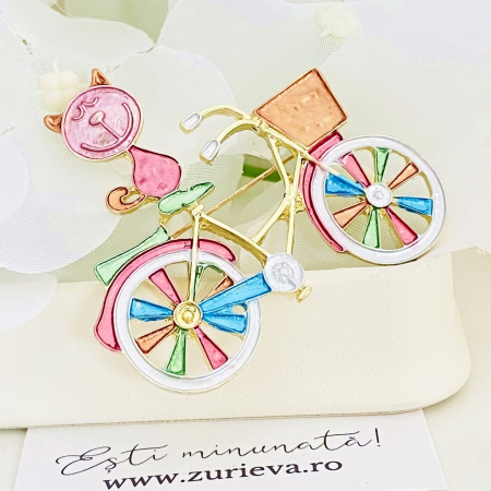 Brosa Pisica pe Bicicleta, Brose Dama, Brose Elegante [3]
