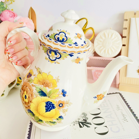 Ceainic Portelan Vintage Ceranova, Decoratiuni Vintage [6]