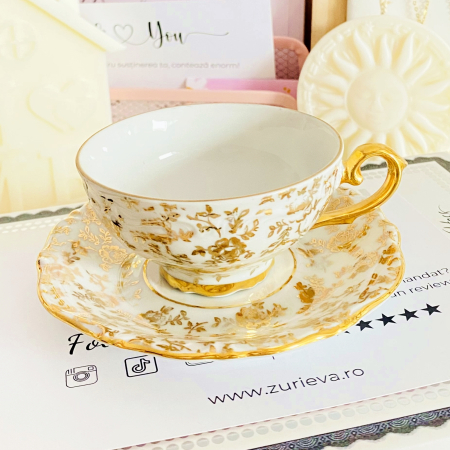 Set cescuta & farfurie Bavaria Auriu, Decoratiuni Vintage [6]