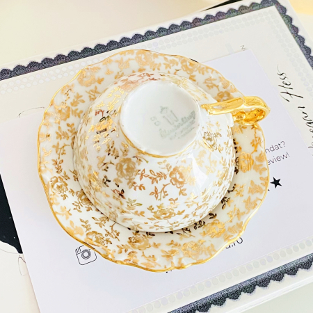 Set cescuta & farfurie Bavaria Auriu, Decoratiuni Vintage [7]