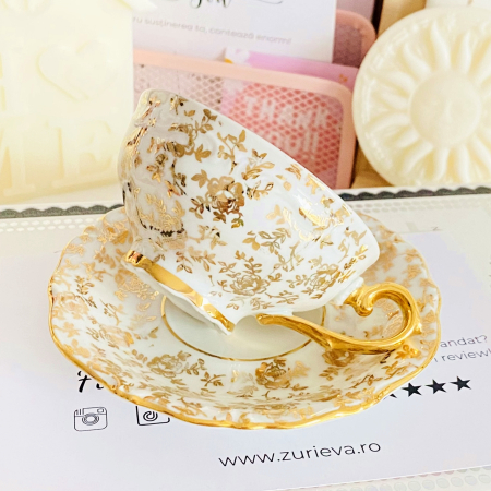 Set cescuta & farfurie Bavaria Auriu, Decoratiuni Vintage [4]