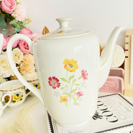 Ceainic Portelan Vintage Bavaria - Flori, Decoratiuni Vintage [6]