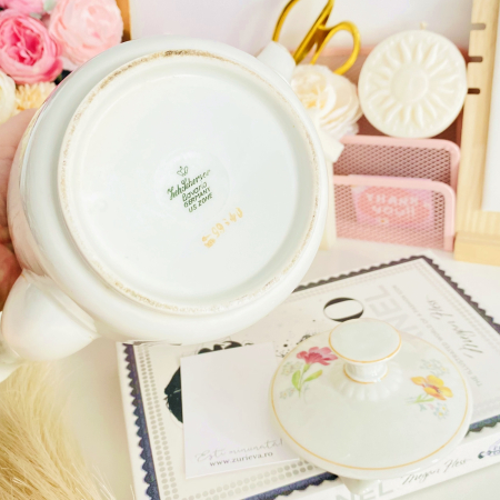 Ceainic Portelan Vintage Bavaria - Flori, Decoratiuni Vintage [9]