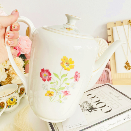 Ceainic Portelan Vintage Bavaria - Flori, Decoratiuni Vintage [5]