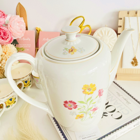 Ceainic Portelan Vintage Bavaria - Flori, Decoratiuni Vintage [7]