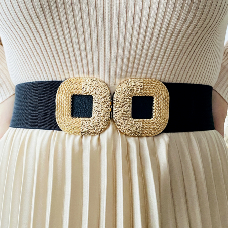 CENTURI - Centura Elastica Neagra - Catarama Aurie, Curea Dama, Curele Femei