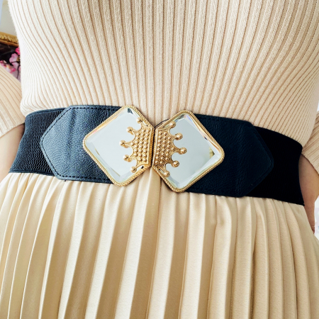 CENTURI - Centura Elastica Neagra - Catarama Aurie, Curea Dama, Curele Femei