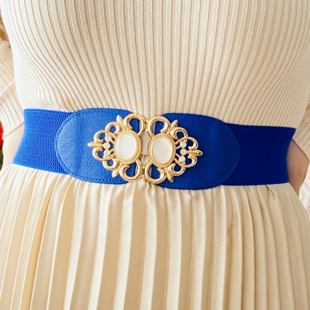 Centura Elastica Albastra - Catarama Aurie, Curea Dama, Curele Femei [0]