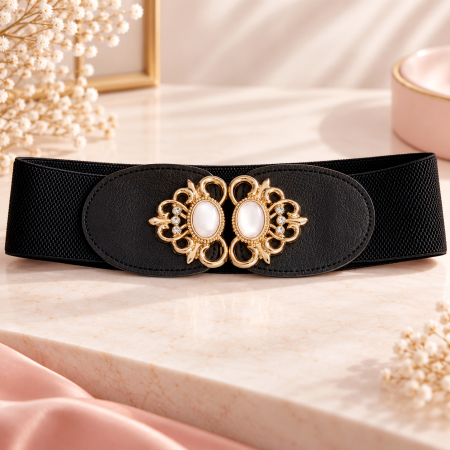 Centura Elastica Gold Love - Negru