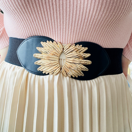 Centura Elastica Neagra - Catarama Aurie, Curea Dama, Curele Femei [0]