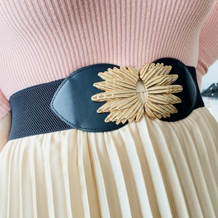 Centura Elastica Neagra - Catarama Aurie, Curea Dama, Curele Femei [4]