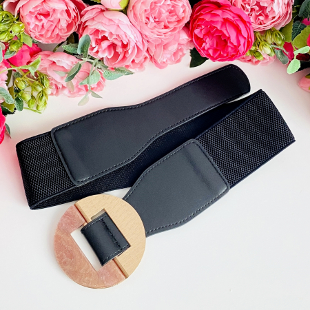 Centura Elastica Neagra - Catarama Aurie, Curea Dama, Curele Femei [4]