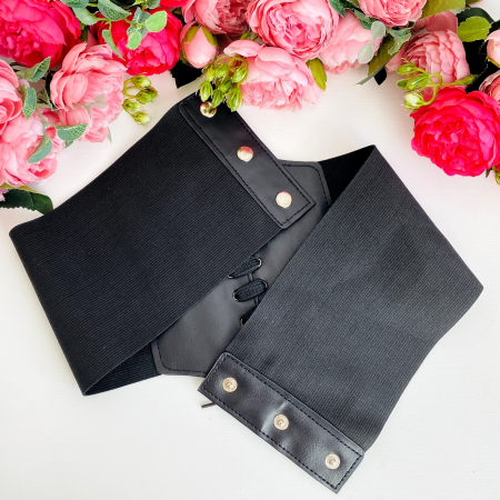 Centura Brau Negru Brodat, Curea Dama, Curele Femei [5]