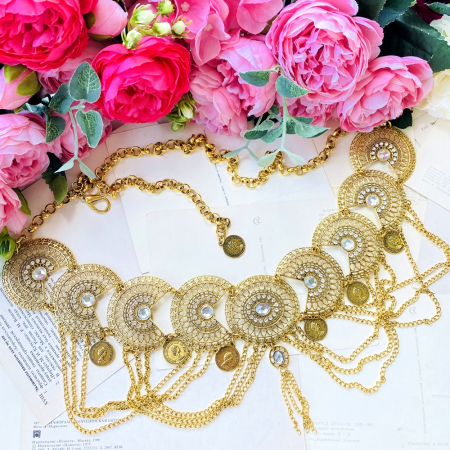 Centura Metalica Tip Bijuterie Aurie, Curea Dama, Curele Femei [8]