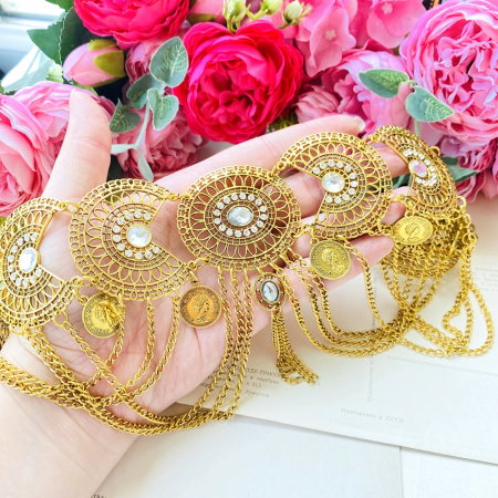 Centura Metalica Tip Bijuterie Aurie, Curea Dama, Curele Femei [3]