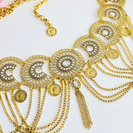 Centura Metalica Tip Bijuterie Aurie, Curea Dama, Curele Femei [5]