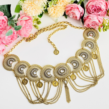 Centura Metalica Tip Bijuterie Aurie, Curea Dama, Curele Femei [1]