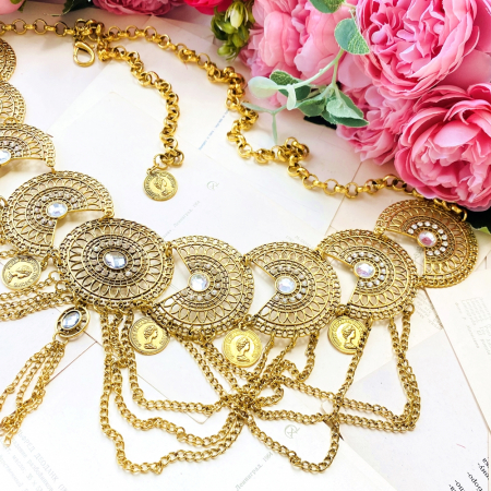 Centura Metalica Tip Bijuterie Aurie, Curea Dama, Curele Femei [9]