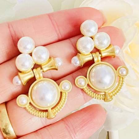 Cercei Lungi Perlute Albe, Cercei Dama, Bijuterii Femei [1]