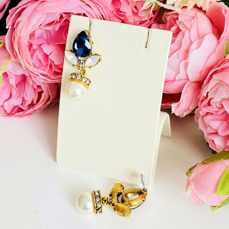 Cercei Lungi Cristale Albastre, Cercei Dama, Bijuterii Femei [4]