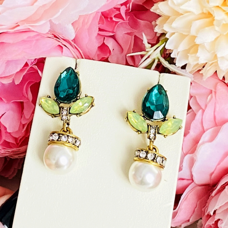 Cercei Lungi Cristale Verzi, Cercei Dama, Bijuterii Femei [5]