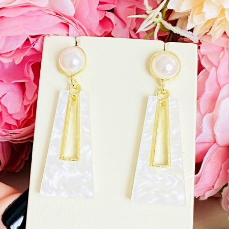 Cercei Lungi Albi, Cercei Dama, Bijuterii Femei [2]