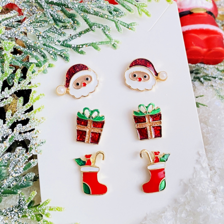 Set 3 Cercei Craciun, Cercei Craciun Secret Santa, Cercei Dama [1]