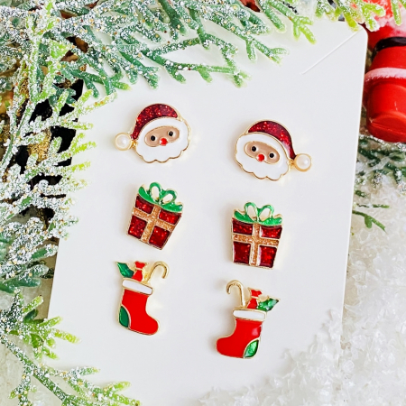 BIJUTERII - Set 3 Cercei Craciun, Cercei Craciun Secret Santa, Cercei Dama
