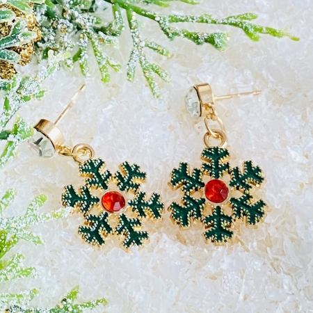 Cercei Fulg Nea Verde, Cercei Craciun Secret Santa, Cercei Dama [3]