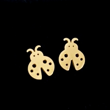 BIJUTERII OTEL INOXIDABIL - Cercei Buburuze Aurii - Otel Inoxidabil, Cercei Surub, Cercei Dama, Bijuterii Inox